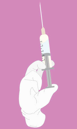 Hypodermic Syringe in Hand Vectorのイラスト素材