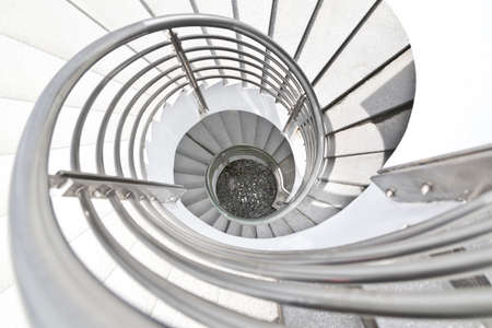 White spiral stairs