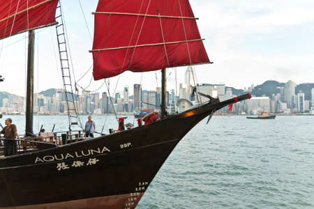 Aqua Luna Junk Harbour Cruise In Hong Kongのeditorial素材