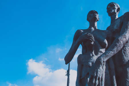 Moscow, Russia, March 22, 2020: Monument to the tragedy of the peoples in Victory Park on Poklonnaya Hill, erected in memory of the victims of the fascist genocideのeditorial素材