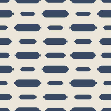 Pattern of dark blue sausages on a beige background. Used for magazine, book, poster, card, menu cover, web pagesのイラスト素材
