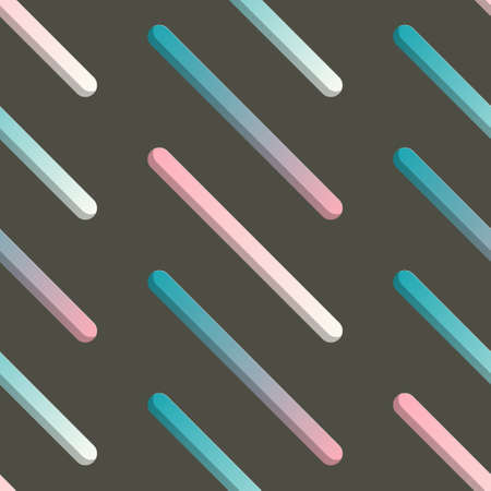 Vector pattern of a dynamic composition of various colored rounded line shapes in a diagonal rhythm.