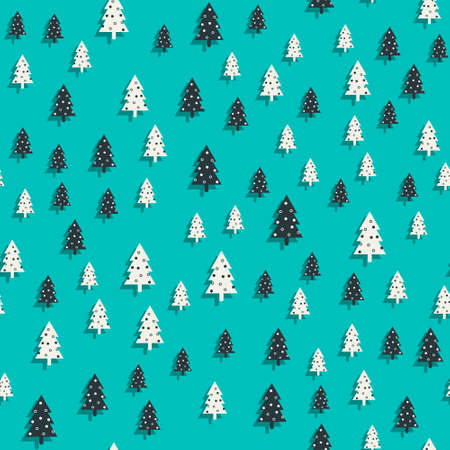 Christmas tree pattern Simple Happy New Year background. Vector design for winter holidays on a...