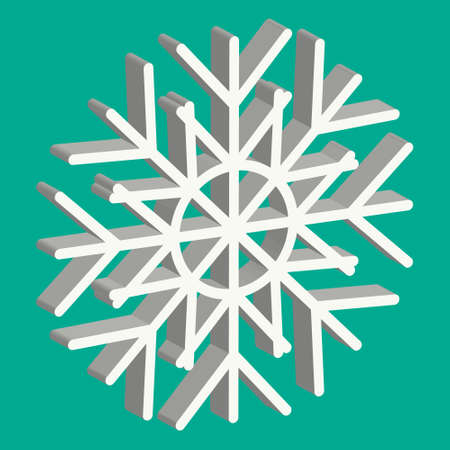 3d vector snowflake eps10. New Year and Christmas illustration of snow iconのイラスト素材
