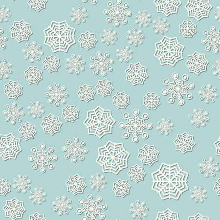 Seamless snowflakes pattern for continuous replicate. Christmas illustration winterのイラスト素材