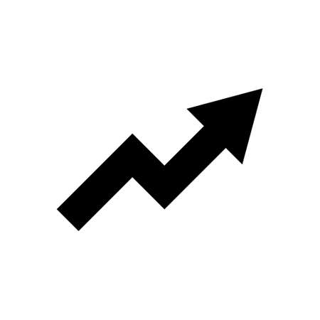 Black arrow up vector icon. Growth concept Isolated on white backgroundのイラスト素材