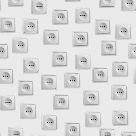 Sockets seamless pattern realistic vector illustration of electricityのイラスト素材