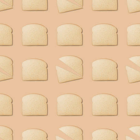 Wheat bread toast pettern. Realistic vector background