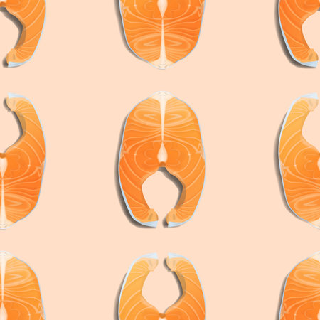 Pattern salmon wind illustration. Realistic background for cookingのイラスト素材