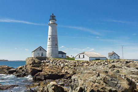 Boston Lighthouse on a nice clear dayの写真素材