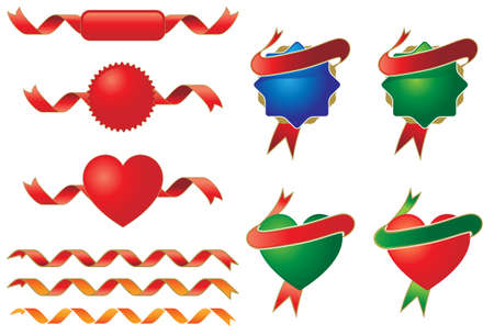 Ribbon and Badgeのイラスト素材