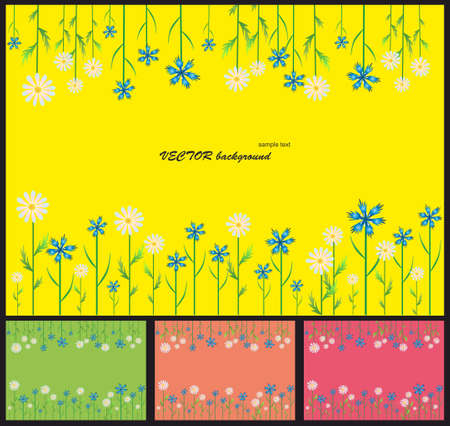 Abstract, modern background with flowersのイラスト素材