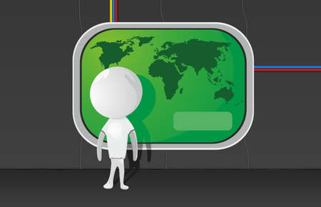 person with the worldのイラスト素材