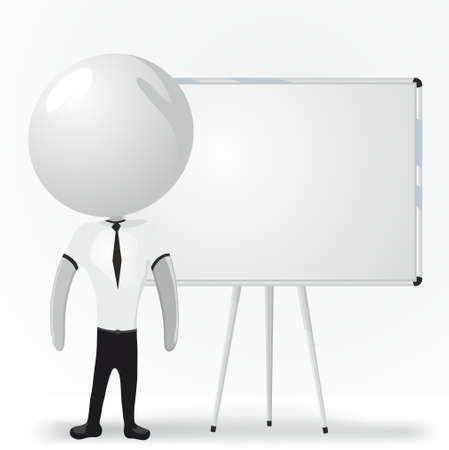 white men with blank boardのイラスト素材