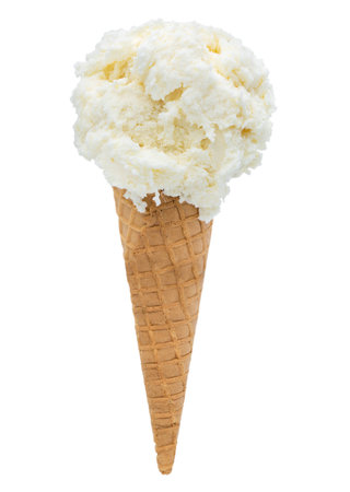 coconut ice cream isolated on white , selective path included in the file.の写真素材
