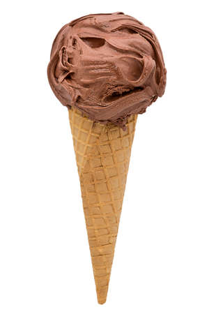 nutella flavor ice cream isolated on white background, selective path included in the file.の写真素材