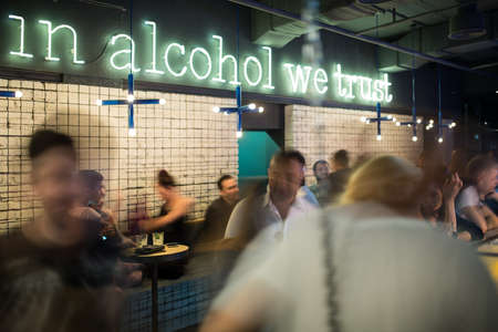 Hangout at the nightclub people. The bar& Kiev. Ukraine.のeditorial素材