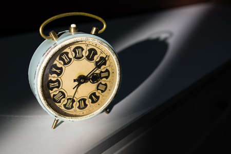 Old Service in the beam of light is dark in the bedroom at night.の写真素材