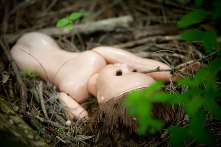 Nuclear doll. Chernobyl area. Lost city Pripyatの写真素材