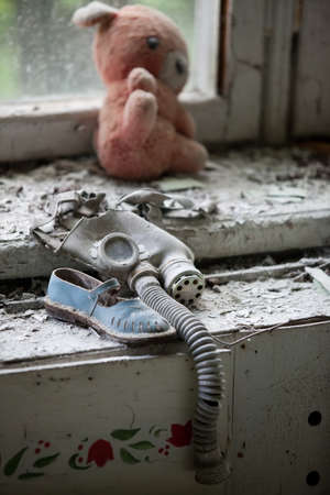 Kindergarten.Chernobyl area. Lost city Pripyat. Modern ruins. Ukraine. Kiev region.の写真素材