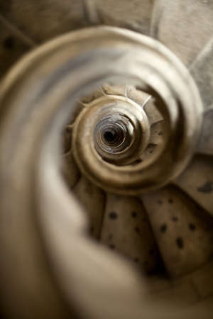 Top view on the beautiful spiral stairsの写真素材