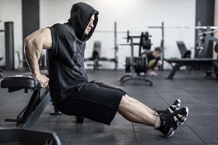 Brutal man in gymの写真素材