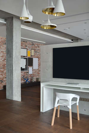 Studio apartment in loft styleの写真素材