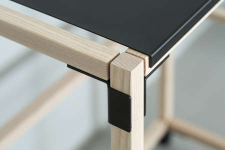 Wooden construct with metal partsの写真素材