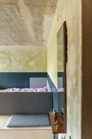Bedroom in loft styleの写真素材