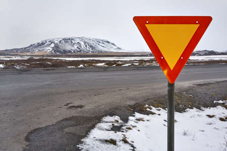 Country roadway in Icelandの写真素材
