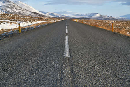 Country roadway in Icelandの写真素材