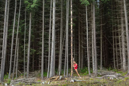 Ballet dancer posing outdoorsの写真素材