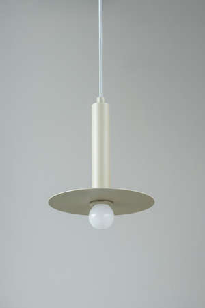 Metal hanging beige lampの写真素材