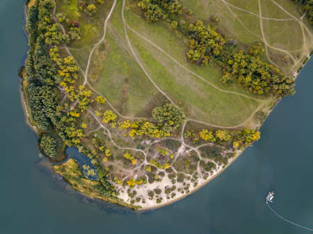 Aerial photo of landscapeの写真素材