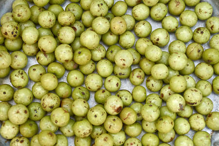 Delicious guavas on trayの写真素材