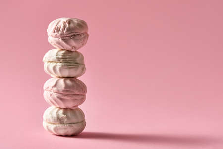Tower of four russian marshmallowsの写真素材