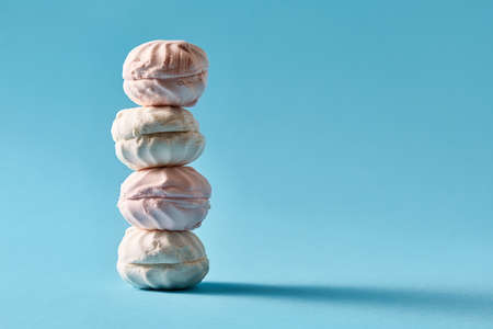 Tower of four russian marshmallowsの写真素材