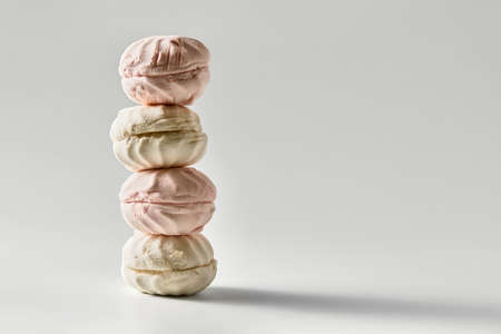 Tower of four russian marshmallowsの写真素材