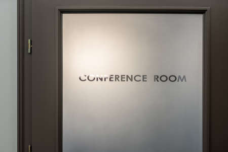 Entrance door to conference roomの写真素材