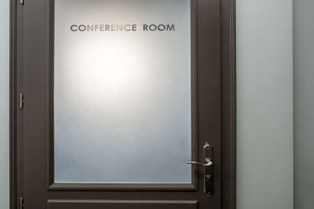Entrance door to conference roomの写真素材
