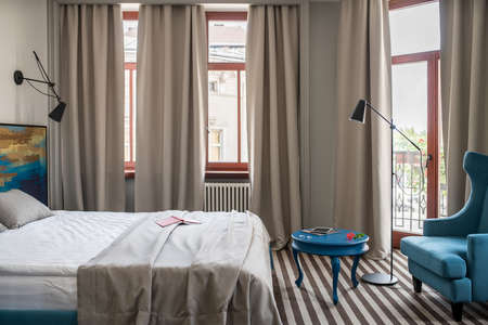 Stylish hotel roomの写真素材