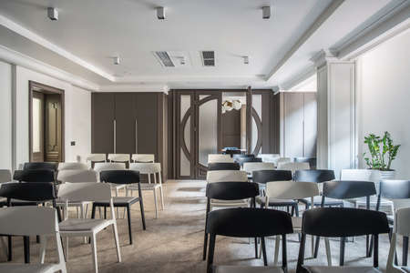 Modern conference hall. Hotels interior shooting.の写真素材