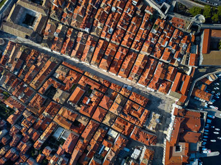 View at sea bay and old town of Dubrovnik in Croatiaの写真素材