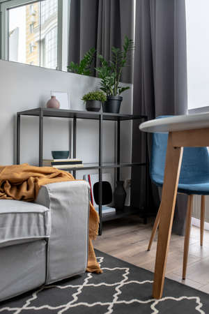 Great interior in modern style with white wallsの写真素材