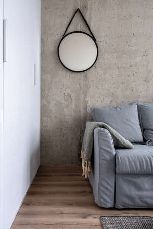 Great interior in modern style with concrete wallの写真素材