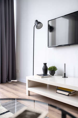 Great interior in modern style with white wallsの写真素材