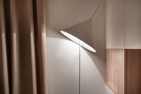 Stylish room in modern style with luminous lampの写真素材