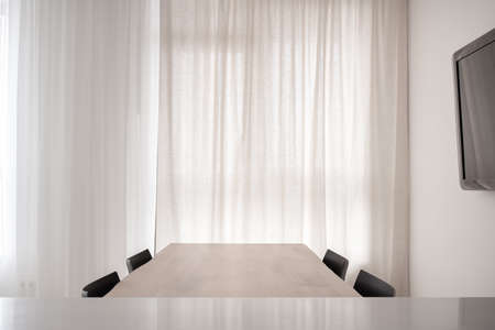 Nice interior in modern style with light wallsの写真素材
