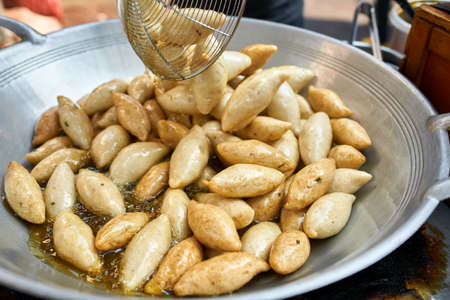 Tasty street food on market in Thailandの写真素材