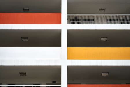 Colorful exterior of house at daylight in Hanoiの写真素材
